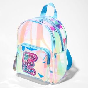 🌸 Claire’s Holographic Initial Mini Backpack